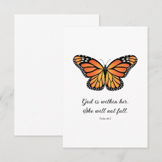Monarch Butterfly Flat card God zit in haar (Voorkant / Achterkant)
