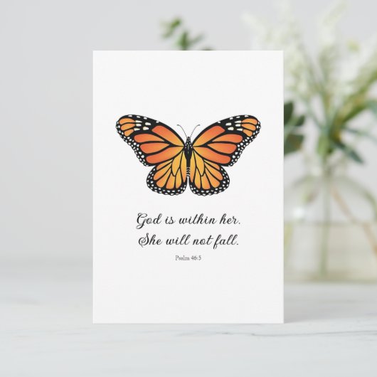 Monarch Butterfly Flat card God zit in haar (Staand voorkant)