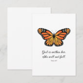 Monarch Butterfly Flat card God zit in haar (Voorkant / Achterkant)