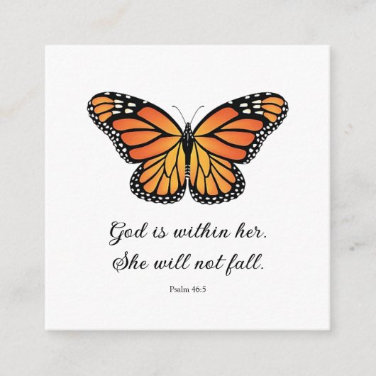 Monarch Butterfly Flat card God zit in haar Informatiekaartje (Voorkant)