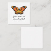 Monarch Butterfly Flat card God zit in haar Informatiekaartje (Voorkant / Achterkant)