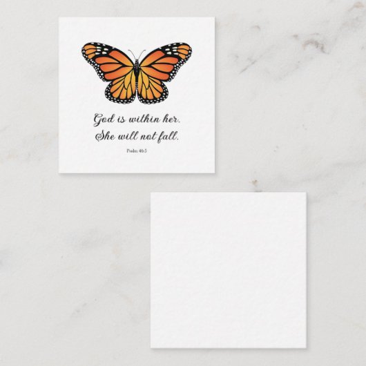 Monarch Butterfly Flat card God zit in haar Informatiekaartje (Voorkant / Achterkant)