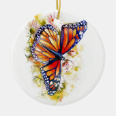 Monarch Butterfly Floral Keramisch Ornament (Voorkant)