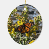 Monarch Butterfly Floral Natuur Keramisch Ornament (Links)