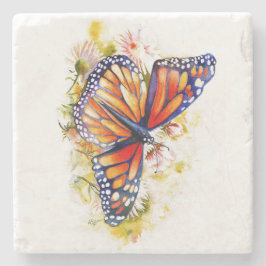Monarch Butterfly Floral Stenen Onderzetter