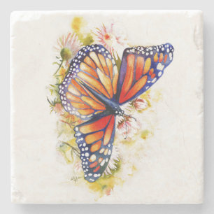 Monarch Butterfly Floral Stenen Onderzetter