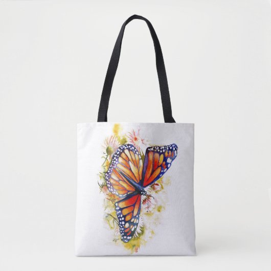 Monarch Butterfly Floral Tote Bag (Voorkant)