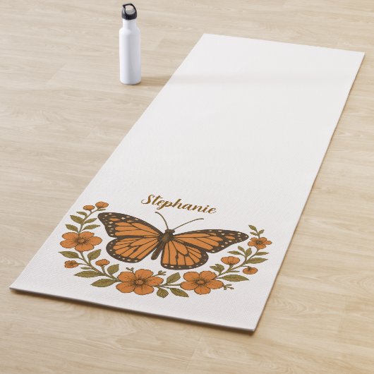 Monarch Butterfly Floral Yoga Mat (In situ)