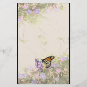 Monarch Butterfly Flowers Stationery Briefpapier (Voorkant)