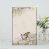 Monarch Butterfly Flowers Stationery Briefpapier (Staand voorkant)