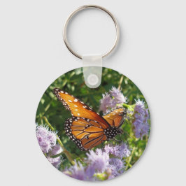 Monarch Butterfly Foto Paarse Floral Natuur Sleutelhanger