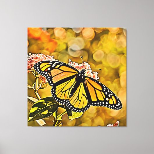  Monarch Butterfly Garden Art Canvas Afdruk (Voorkant)