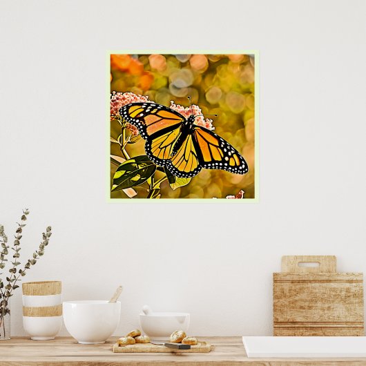  Monarch Butterfly Garden Art Poster (Keuken)