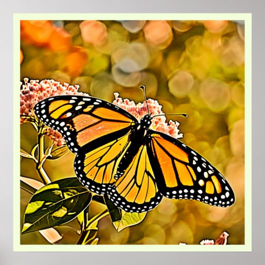  Monarch Butterfly Garden Art Poster (Voorkant)