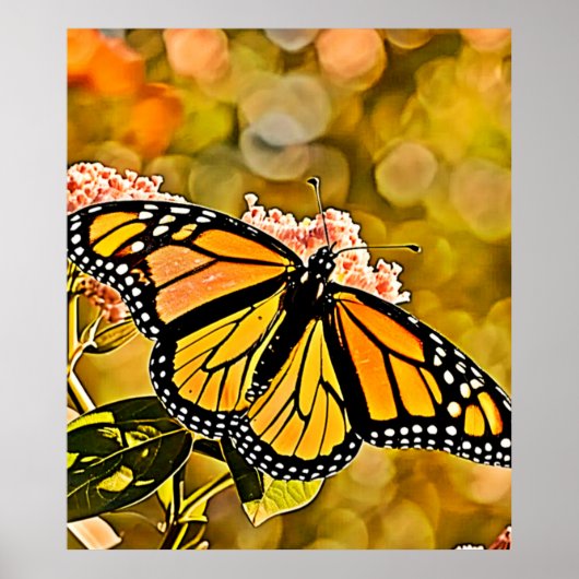  Monarch Butterfly Garden Art Poster (Voorkant)
