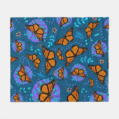 Monarch Butterfly Garden Fleece Deken (Voorkant (Horizontaal))