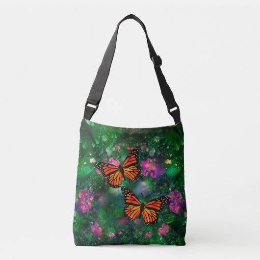 Monarch Butterfly Garden Illustratie Crossbody Tas (Voorkant)