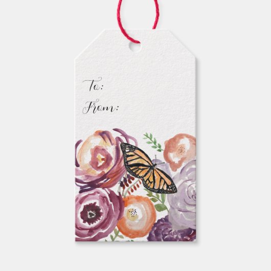 Monarch Butterfly Garden Painting Gift Labels Cadeaulabel (Voorkant)