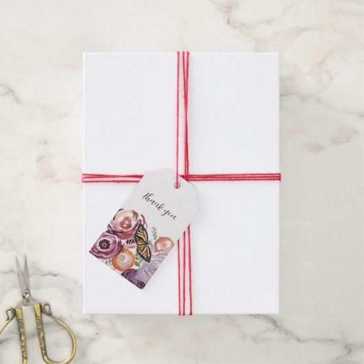 Monarch Butterfly Garden Painting Gift Labels Cadeaulabel (Met Touw)