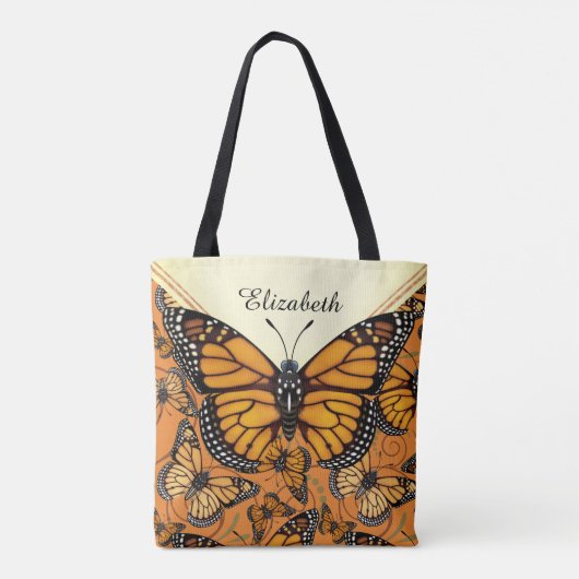 Monarch Butterfly, gepersonaliseerd Tote Bag (Achterkant)