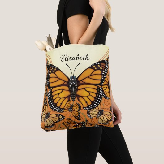 Monarch Butterfly, gepersonaliseerd Tote Bag (Dichtbij)