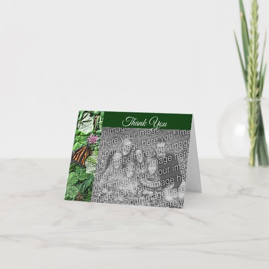 Monarch Butterfly gepersonaliseerde trouwfoto Bedankkaart (Voorkant)