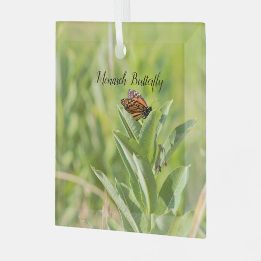 Monarch Butterfly Glas Ornament (Voorkant links)