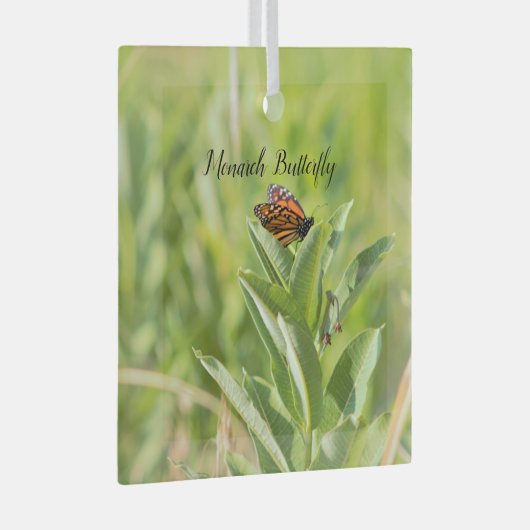 Monarch Butterfly Glas Ornament (Voorkant Rechts)