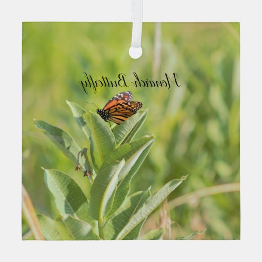 Monarch Butterfly Glas Ornament (Achterkant)