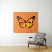 Monarch Butterfly, gouden Sinaasappel en zwart Wandkleed (In Situ (horizontaal))