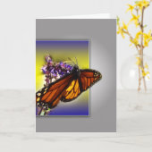 Monarch Butterfly-groeten Kaart (Gele Bloem)