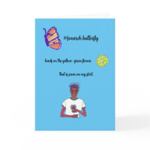 Monarch Butterfly Haiku Kaart op de voorkant