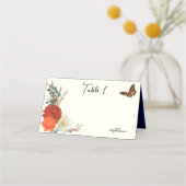 Monarch Butterfly Herfst Floral Ivoor Plaatskaartje (Achterkant)