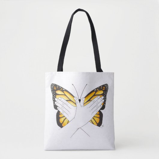 Monarch Butterfly in ASL Tote Bag (Voorkant)
