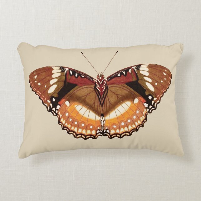 Monarch Butterfly in Brown, Rust and Cream Accent Kussen (Voorkant)