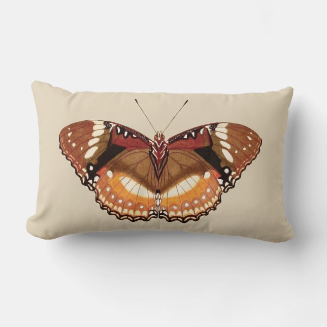 Monarch Butterfly in Brown, Rust and Cream Kussen (Voorkant)