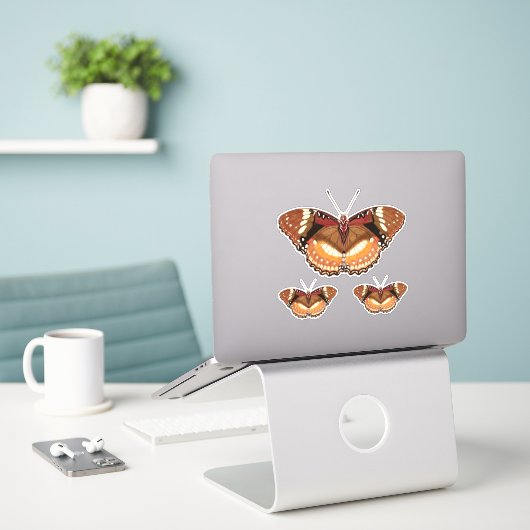 Monarch Butterfly in Brown, Rust and Cream Sticker (Laptop op bureau)