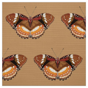 Monarch Butterfly in Brown, Rust and Cream Stof