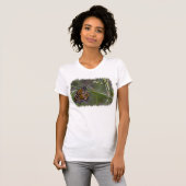 Monarch Butterfly in het gras White Edge T-shirt (Voorkant volledig)