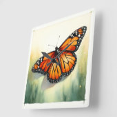 Monarch Butterfly in Watercolor REF55 - Watercolor Vierkante Klok (Hoek)