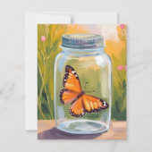 Monarch Butterfly Jar Watercolor Painting Card (Voorkant)