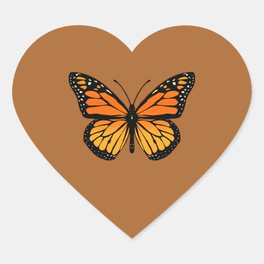 Monarch Butterfly Joy Hart Sticker (Voorkant)
