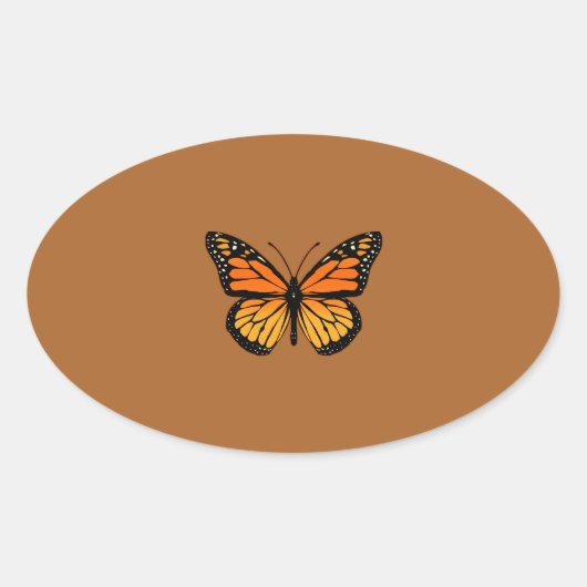 Monarch Butterfly Joy Ovale Sticker (Voorkant)