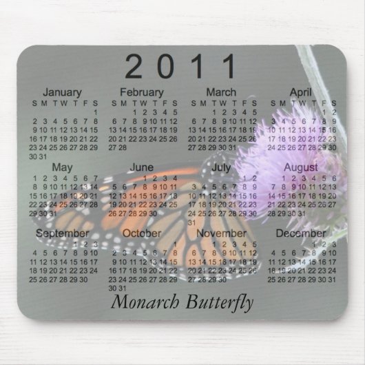 Monarch Butterfly-kalender 2011 Muismat (Voorkant)