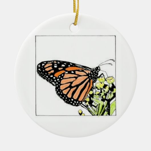 Monarch Butterfly Keramisch Ornament (Voorkant)