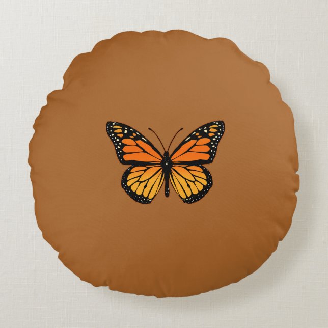 Monarch Butterfly-kleuren Rond Kussen (Voorkant)