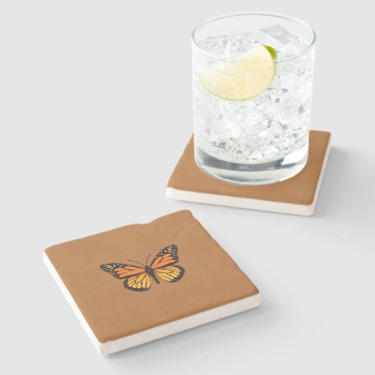Monarch Butterfly-kleuren Stenen Onderzetter (Zijkant)