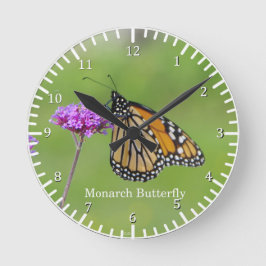 Monarch Butterfly-klok Ronde Klok