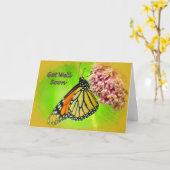 Monarch Butterfly krijgt een kaardje Kaart (Gele Bloem)