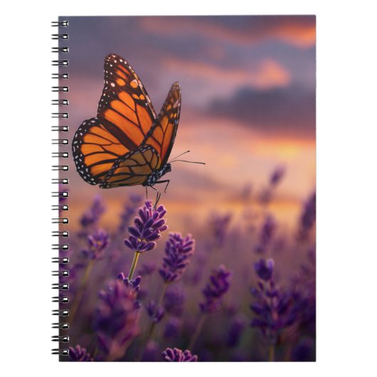 Monarch Butterfly Lavender Notitieboek (Voorkant)